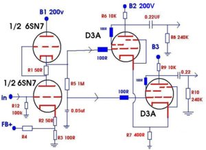 6SN7 input SRPP - D3a driver long tail pair schema with 100R in  G1 G2 D3a.JPG