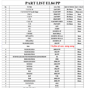 partlist for EL84 version beta .GIF